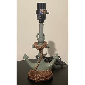 00746‎ Nautical Anchor Table Lamp Rope Detail Coastal Decor Home Accent Light